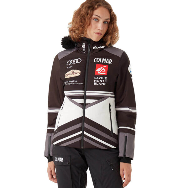 Colmar Womens France Ski Team Jacket - White Black Stone1