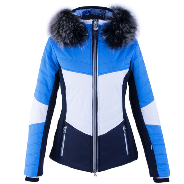 Sportalm Womens Gazon Jacket with and Hood and Fur - Sky Blue1