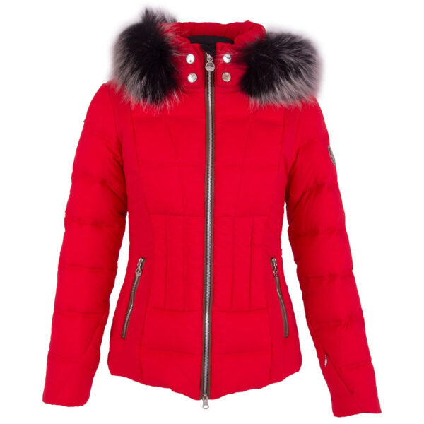 Sportalm Womens Hunter Jacket with Hood and Fur - Mars Red1