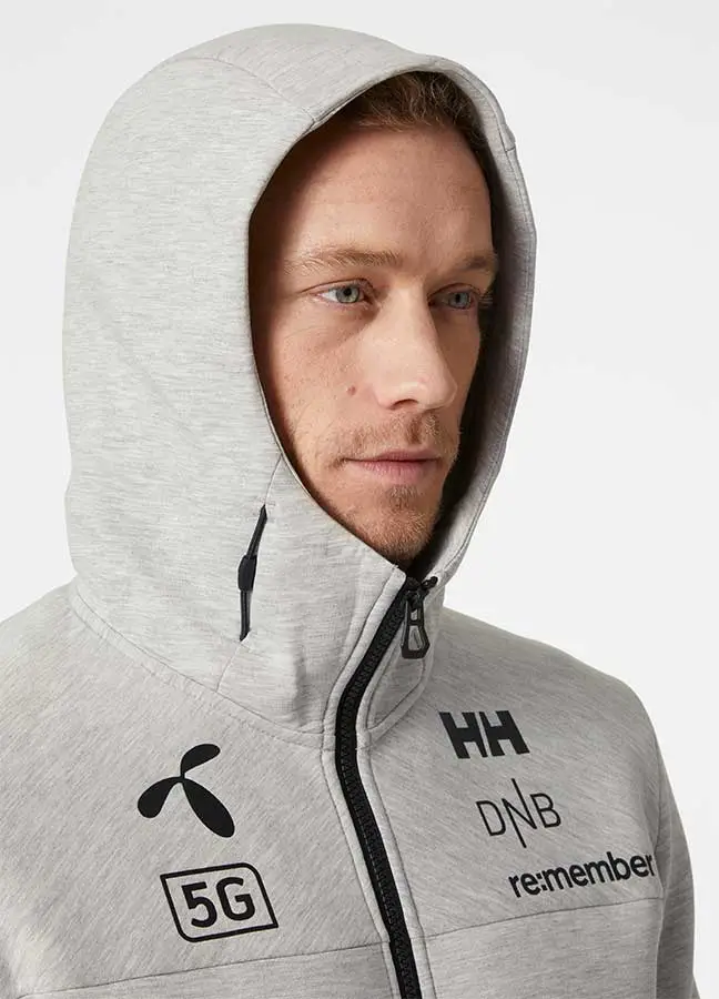 Helly Hansen Mens Norway Team Ocean Hoodie Jacket - Grey Melange4