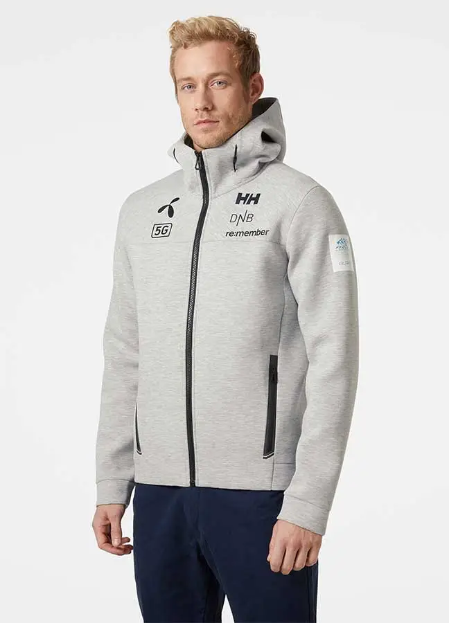 Helly Hansen Mens Norway Team Ocean Hoodie Jacket - Grey Melange3