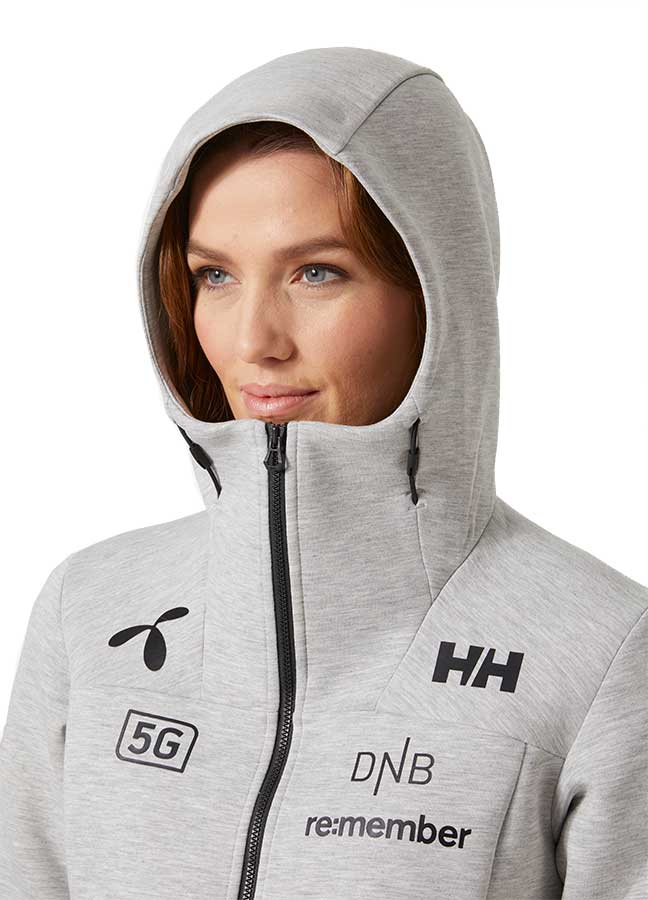 Helly Hansen Womens Norway Team Ocean Sweat Hoodie Jacket - Grey Melange5