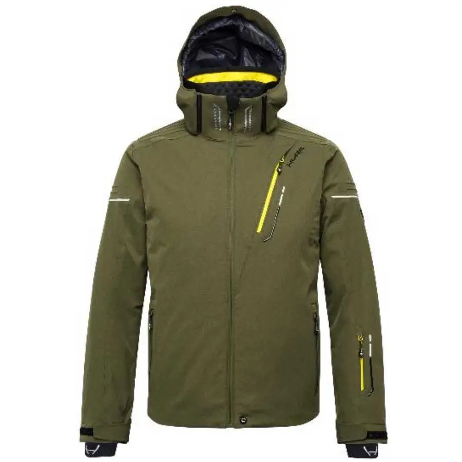 Hyra Mens Marmore Recco Ski Jacket - Army Green1