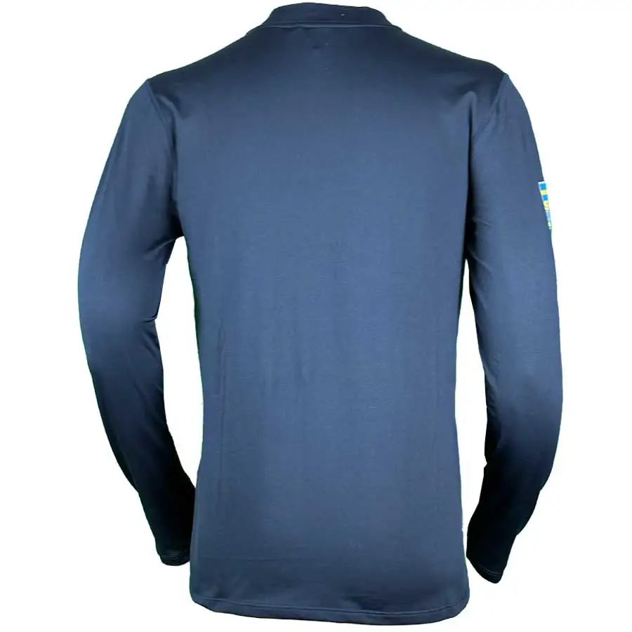 Huski Mens Sweden Team Logo Tech Longsleeve Tee 2 - Navy Blue3