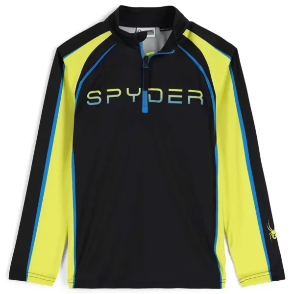 Spyder Boys Downhill First Layer Shirt - Black Yellow1