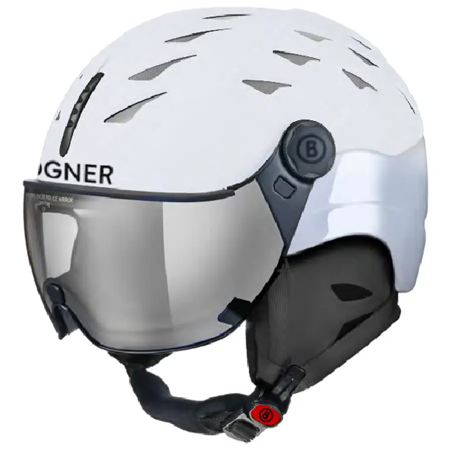 Bogner Helmet St. Moritz with Visor Silver Mirror Lens - White1