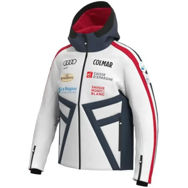 Colmar Mens France Ski Team Jacket - White Blue Bright Red2