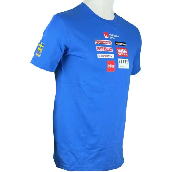 Huski Herren Schweden Logo T-Shirt - Azurblau1