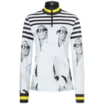 Bogner Donna Beline1 Primo Strato Camicia - Nero Bianco Giallo1