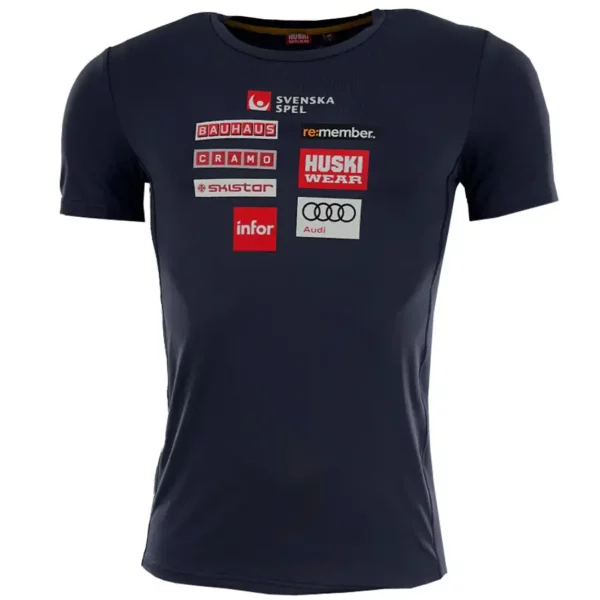 Huski Mens Sweden Team Active Top T Shirt - Navy Blue1