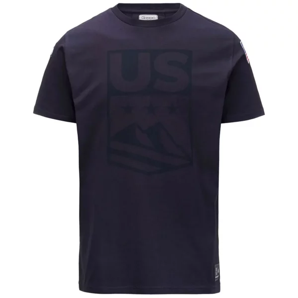 T-shirt Kappa USA Ski Team pour homme - Bleu marine foncé FP1