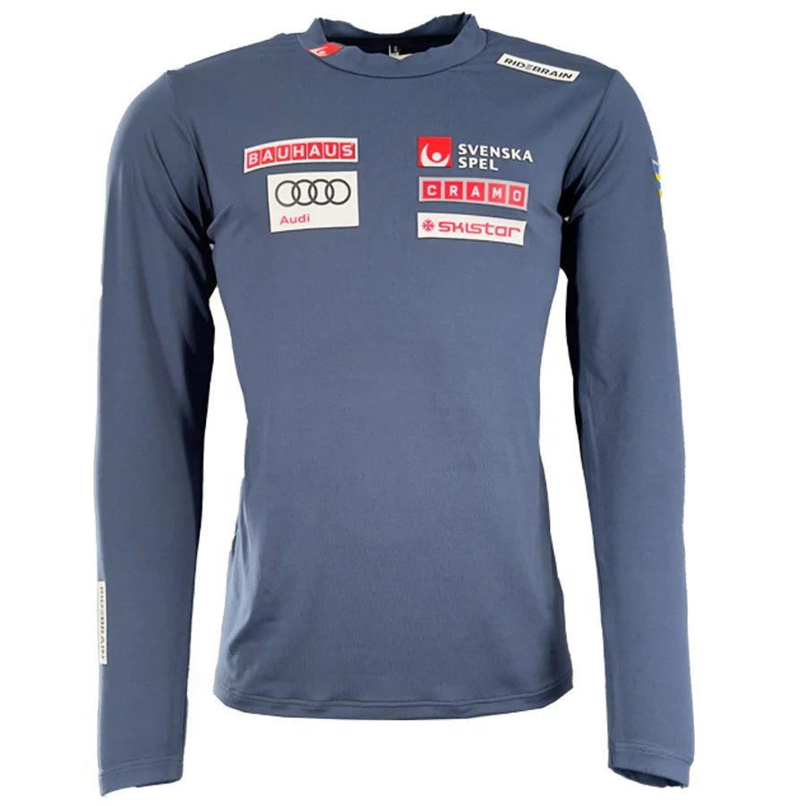 Camiseta interior RDBR Sweden Ski Team para hombre de manga larga - Azul  marino 