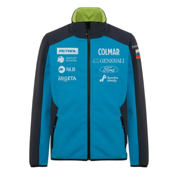 Colmar Mens Slovenia Ski Team Soft Shell Jacket - Mirage Blue Blackboard1