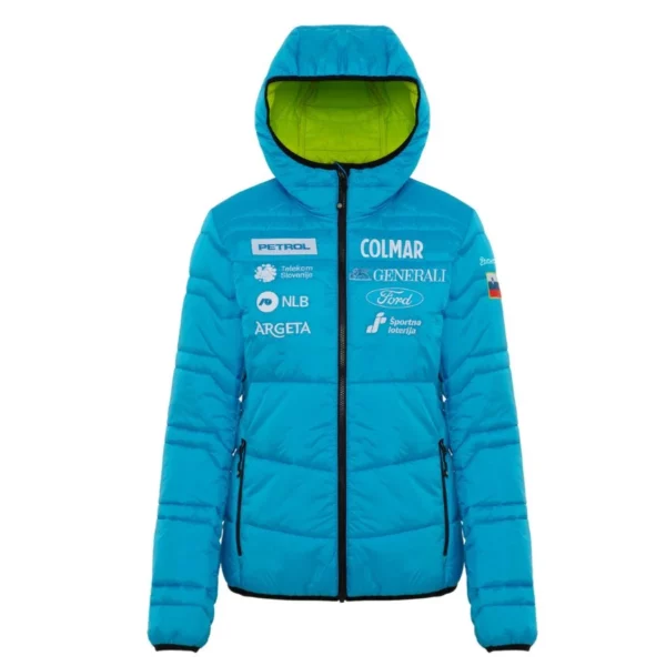 Colmar Damen Slowenien Ski Team Insulator Jacke - Mirage Blue Wasabi3