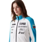 Chaqueta de suéter térmico Colmar Slovenia Ski Team para mujer - Blanco Mirage Blue2