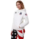 Chaqueta aislante Kappa Ski Team para mujer de EE. UU. - Coco blanco4