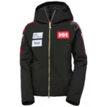 Chaqueta Helly Hansen para mujer del equipo de esquí de Canadá de la Copa del Mundo - Negro ACA1