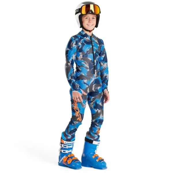 Traje de competición Spyder Performance GS para niños - Azul camuflaje1