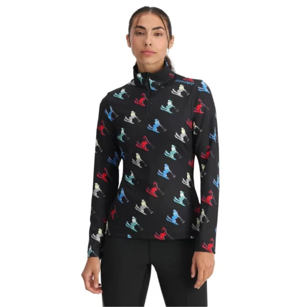 Spyder Vivid First Layer Shirt Femme - Noir Ski Print1