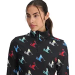 Spyder Damen Vivid First Layer Shirt - Black Ski Print3