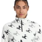 Spyder Damen Vivid First Layer Shirt - Weiß Ski Print3